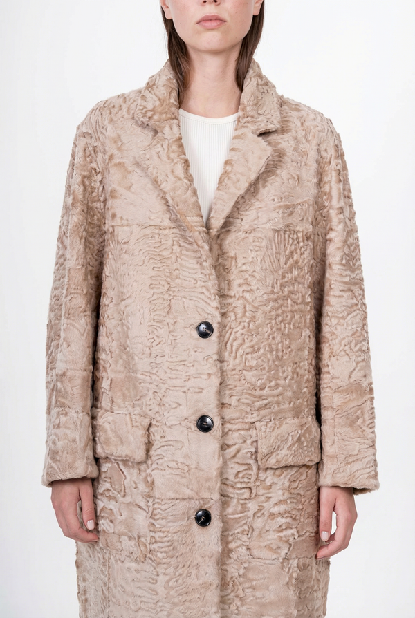 Manteaux longs en peau lainée pour femmes